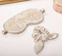 Eye Mask and Scrunchie Set ' Shh... Moms Sleeping - Champagne