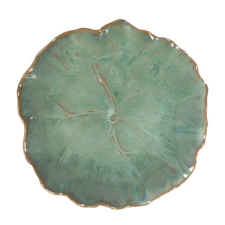 Stoneware Flower Shaped Planter & Saucer