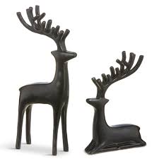 Matte Black Standing Deer 8"