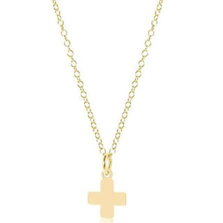 16" Necklace Gold - Signature Cross Gold Charm