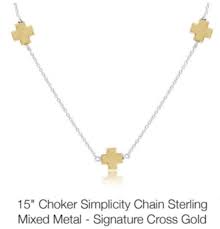 15" Choker- Simplicity Mix Cross