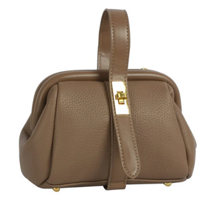 Selah Mini Clutch/Crossbody With Twist Lock Closure - Stone