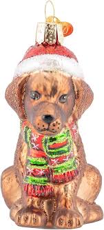 12640 Holiday Chocolate Labrador Pup Orn.