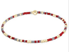 Hope Unwritten Gameday Grey & Bright Red Bracelet