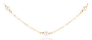 15" Choker- Simplicity Gold Pearl